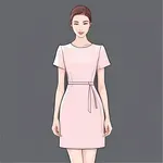 short-sleeved pink dress image